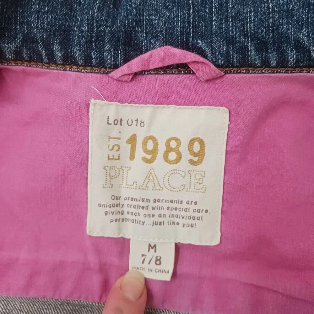 The Children's‎ Place Girls Medium 7/8 Denim Jean Jacket Embellished